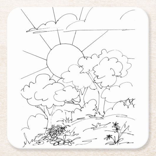 Papieren Onderzetter - Dagen over de heuvel (Voorkant)