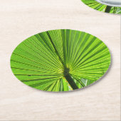 Papieren Onderzetter - groen palmleder (Gebogen)