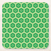 Papieren Onderzetter - Groene zeshoeken (Voorkant)