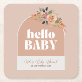 Papieren Onderzetter Hallo Baby Baby shower,