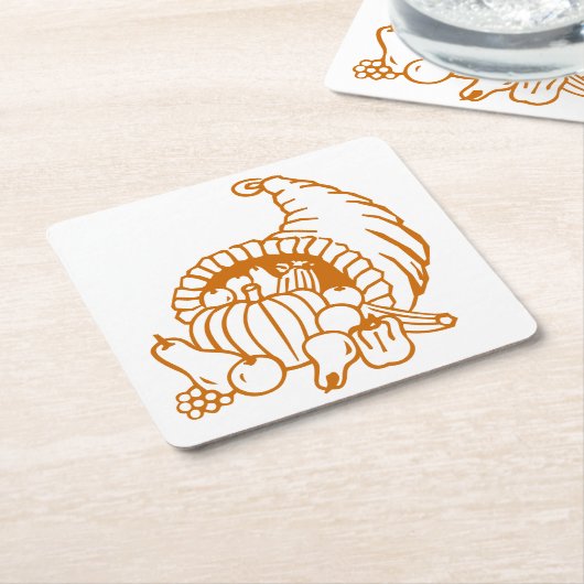 Papieren Onderzetter - Hoorn van Overvloed (Schuin)