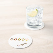 Papieren Onderzetter - Initialen en naam in browse (Insitu)