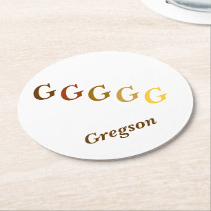 Papieren Onderzetter - Initialen en naam in browse