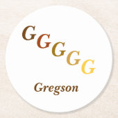 Papieren Onderzetter - Initialen en naam in browse (Voorkant)