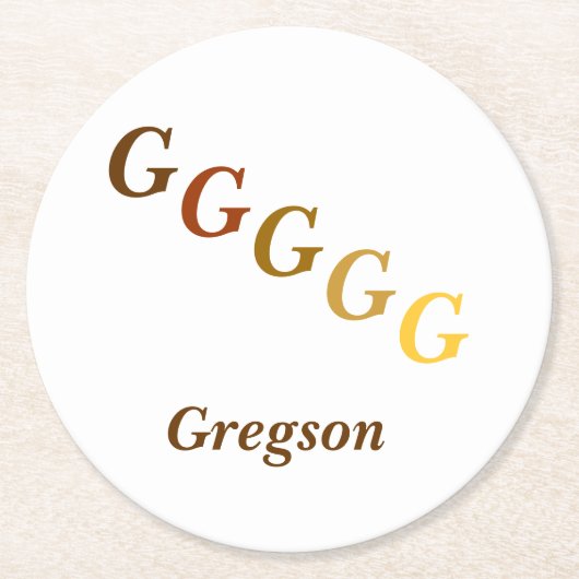 Papieren Onderzetter - Initialen en naam in browse (Voorkant)