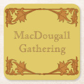 Papieren Onderzetter - Leafy Brackets met tekst (Voorkant)