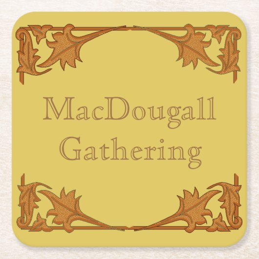 Papieren Onderzetter - Leafy Brackets met tekst (Voorkant)