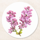 Papieren Onderzetter - Lila bloesems (Voorkant)