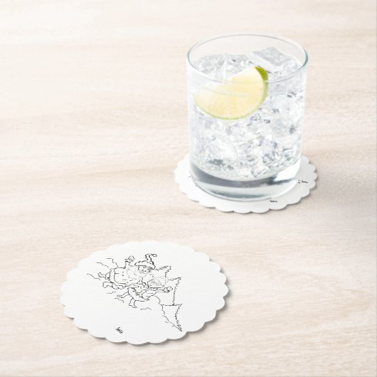 Papieren Onderzetter: Mr & Mrs Claus Kartonnen Onderzetters (Insitu)