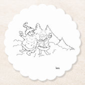 Papieren Onderzetter: Mr & Mrs Claus Kartonnen Onderzetters (Voorkant)