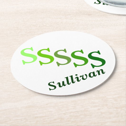 Papieren Onderzetter - Naam en Initiaal in de Groe (Gebogen)