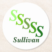 Papieren Onderzetter - Naam en Initiaal in de Groe (Voorkant)