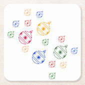 Papieren Onderzetter - Ornamenten met kerstbomen (Voorkant)