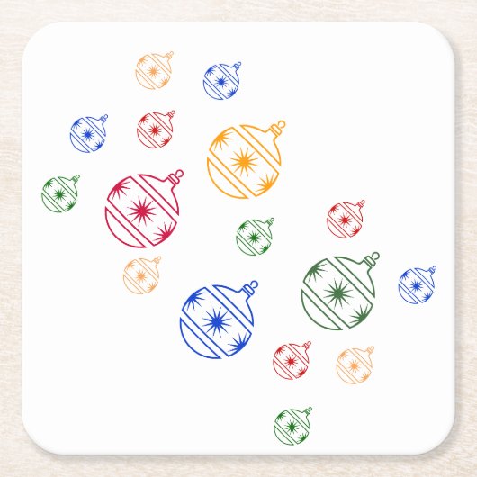 Papieren Onderzetter - Ornamenten met kerstbomen (Voorkant)