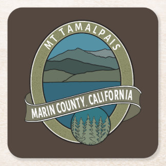 Papieren onderzetter ovaal Mt Tamalpais Marin Cali