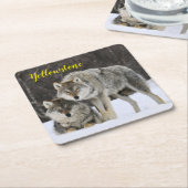 Papieren Onderzetter Set-Yellowstone Wolf (Schuin)