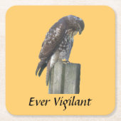 Papieren Onderzetter - valk - ooit vigilant (Voorkant)