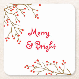 Papieren Onderzetter voor Merry and Bright Holiday