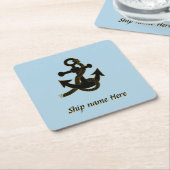 Papieren Onderzetter - Zwarte Anker van het schip  (Schuin)