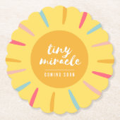 Papieren Onderzetters - Geel "Tiny miracle" Baby s (Voorkant)