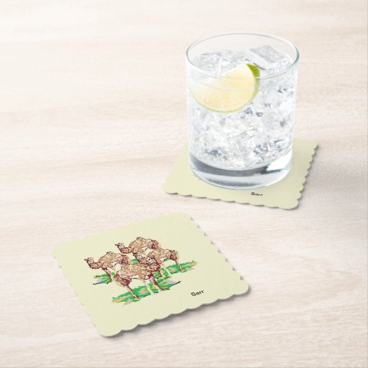 Papieren Onderzetters: Kamelen Kartonnen Onderzetters (Insitu)