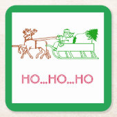 Papieren Onderzetters - Kerstman en rendier (Voorkant)