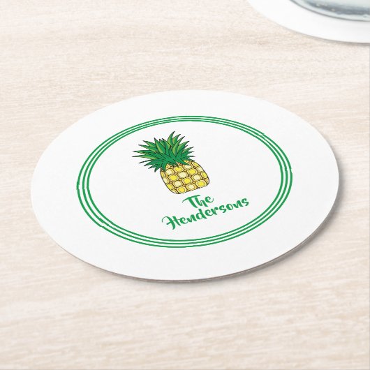 Papieren Onderzetters Set - Aangepaste Naam (Gebogen)