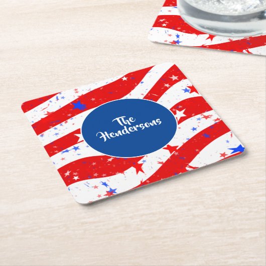 Papieren Onderzetters Set- Aangepaste Naam (Schuin)