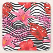 Papieren Onderzetters Tropische handpalmen (Voorkant)