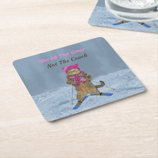 Papieren Onderzetters, versnipperen de Gnar Ski Ca Kartonnen Onderzetters (Schuin)