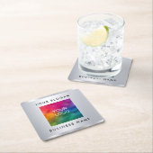 Papieren Onderzetters Voeg Logo Faux Silver Metall (Insitu)