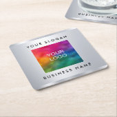 Papieren Onderzetters Voeg Logo Faux Silver Metall (Schuin)