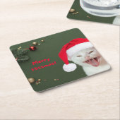 Papieren Onderzetters, vrolijke Hismas wensen Kartonnen Onderzetters (Schuin)