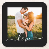 Papieren Onderzetters Weddenschap Tekst Foto zwart (Voorkant)