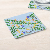 Papieren Onderzetters: Zingende mussen Kartonnen Onderzetters (Schuin)