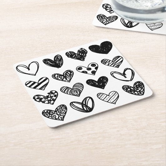 Papieren Onderzetters - Zwart-witten (Schuin)