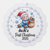 Papieren Ornament-Baby Boy's eerste kerst Ornament (Voorkant)