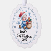 Papieren Ornament-Baby Boy's eerste kerst Ornament (Links)