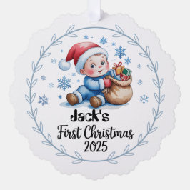 Papieren Ornament-Baby Boy's eerste kerst Ornament Kaart