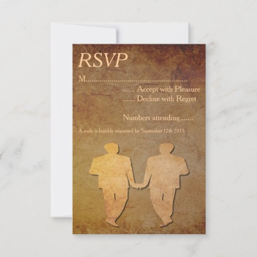 Papieren Overlay Gay Wedding RSVP (Voorkant)