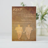 Papieren Overlay Gay Wedding RSVP (Staand voorkant)