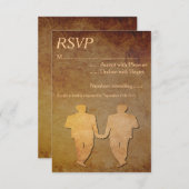 Papieren Overlay Gay Wedding RSVP (Voorkant / Achterkant)