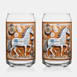 Papieren Paard Frisdrankglas Blikvorm Glas