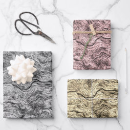 Papieren pakbladen: Collectie met boomschors Inpakpapier Vel