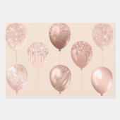 Papieren pakbladen met drie Roos gouden dag Inpakpapier Vel (Voorkant 3)