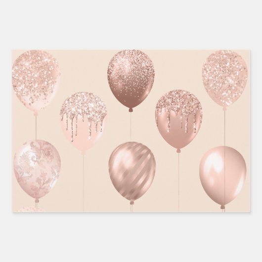 Papieren pakbladen met drie Roos gouden dag Inpakpapier Vel (Voorkant 3)