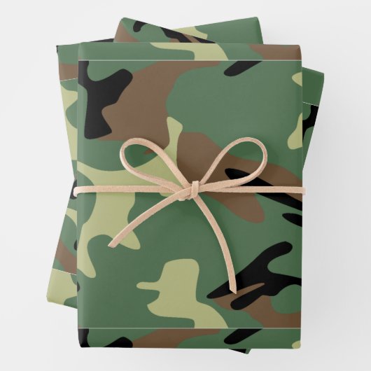 Papieren pakbladen van militaire Camouflage Inpakpapier Vel (In situ)