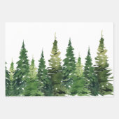 Papieren pakbladen - Waterverf bos Inpakpapier Vel (Voorkant 3)