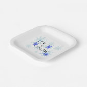 Papieren partij Bord "Laat het sneeuwen" (Gebogen)