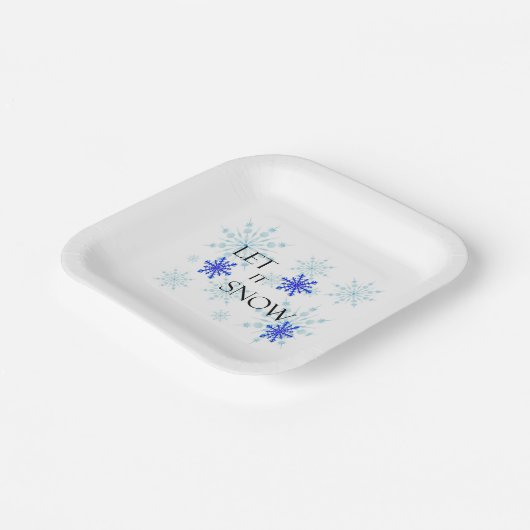 Papieren partij Bord "Laat het sneeuwen" (Gebogen)